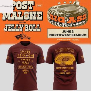 Post Malone Big Ass Stadium Tour x Washington Commanders 3D T-Shirt
