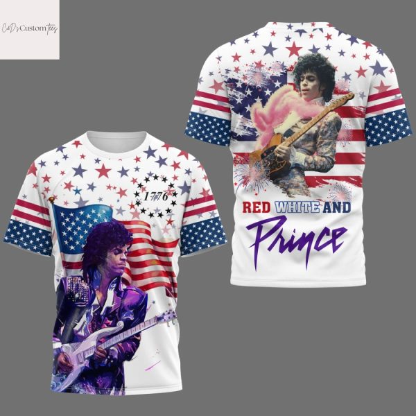 Prince Red White And Prince 1776 3D T-Shirt