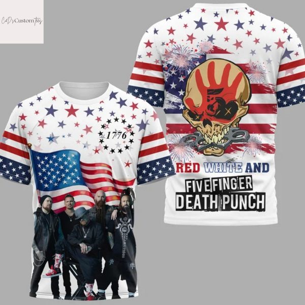 Red White And Five Finger Death Punch 3D T-Shirt