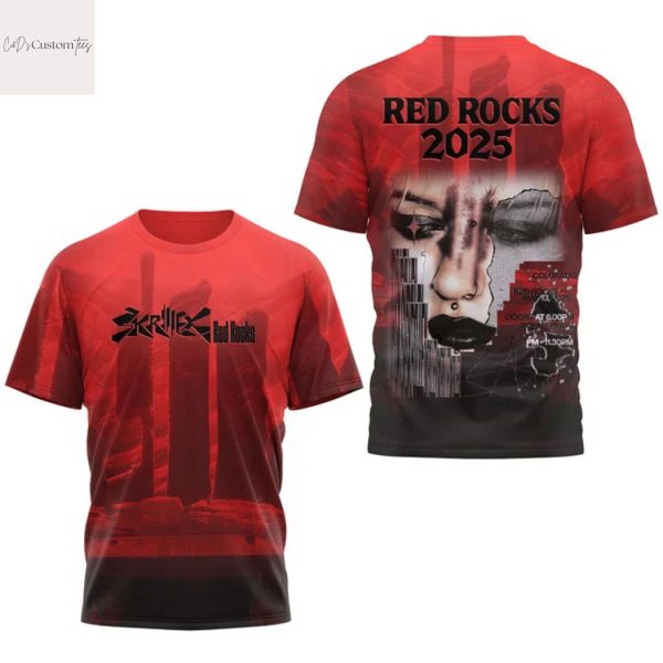 Skrillex Red Rocks 2025 3D T-Shirt