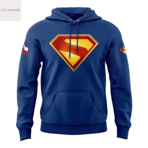 Texas Rangers x Superman Blue Hoodie