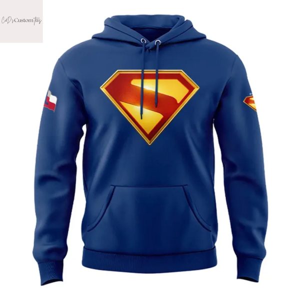 Texas Rangers x Superman Blue Hoodie