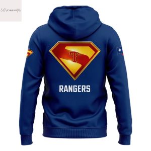 Texas Rangers x Superman Blue Hoodie