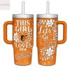 Los Angeles Dodgers Cherry Blossom Lets Go Dodgers Tumbler With Handle And Straw