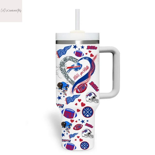 This Girl Love Her Buffalo Bills Lets Go Bills Tumbler With Handle And Straw