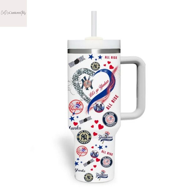 This Girl Love Her New York Yankees Lets Go Yankees Tumbler With Handle And Straw