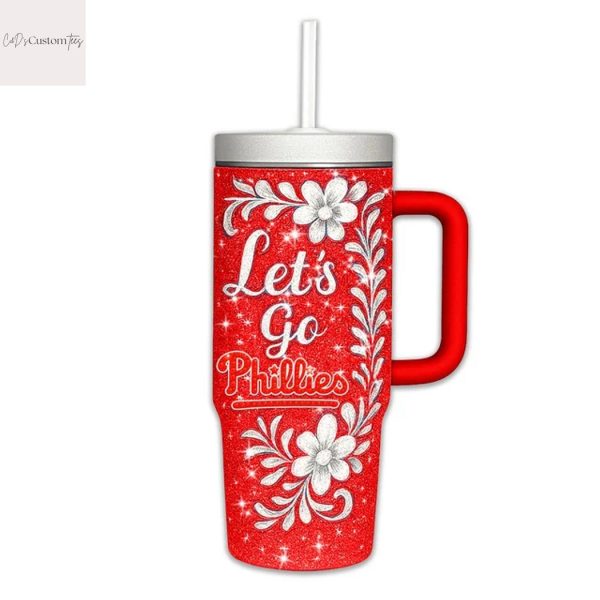 This Girl Love Her Philadelphia Phillies Lets Go Phillies Tumbler With Handle And Straw