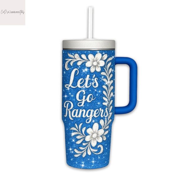 This Girl Love Her Texas Rangers Go Rangers Tumbler With Handle And Straw – Blue