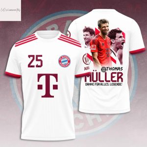 Thomas Muller Fc Bayern Munich Danke Fur Alles Legende 3D T-Shirt