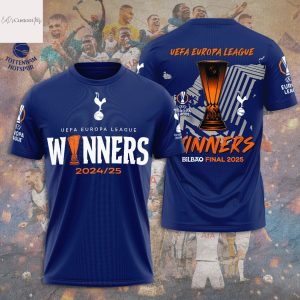 Tottenham Hotspur – UEFA Europa League Champions 2024-2025 Winners Final Design 3D T-Shirt