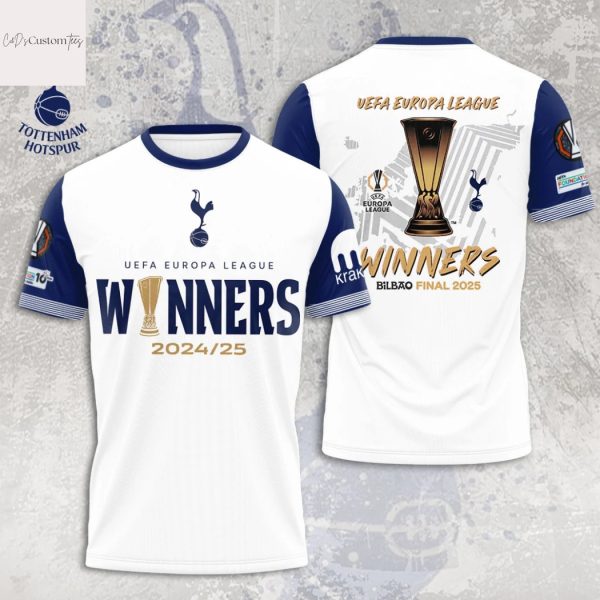 UEFA Europa League Champions 2025 Tottenham Hotspur Winners Design 3D T-Shirt