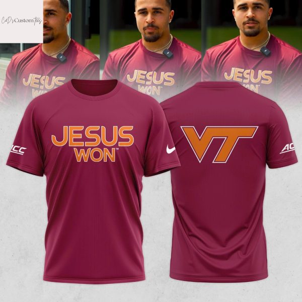Virginia Tech Hokies Jesus Won 3D T-Shirt