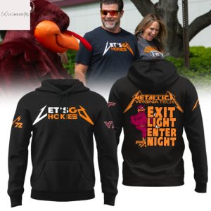 Virginia Tech Hokies Metallica Exit Light Enter Night Let Go Hokies Hoodie – Black