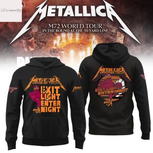 Virginia Tech Hokies Metallica M72 World Tour Exit Light Enter Night Hoodie – Black