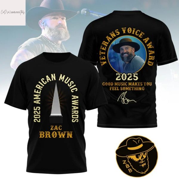 Zac Brown Veterans Voice Award 2025 Signature 3D T-Shirt