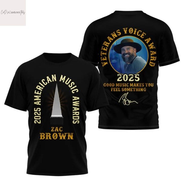 Zac Brown Veterans Voice Award 2025 Signature 3D T-Shirt