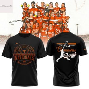 2025 National Champions Texas Longhorns Softball 3D T-Shirt – Black