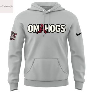 Arkansas Razorbacks Baseball College World Series 2025 Omahogs Hoodie – Grey