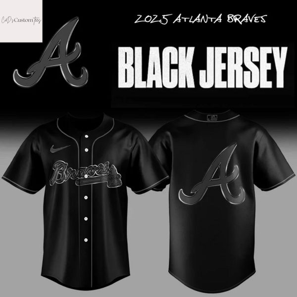 Atlanta Braves Back In Black Baseball Jersey