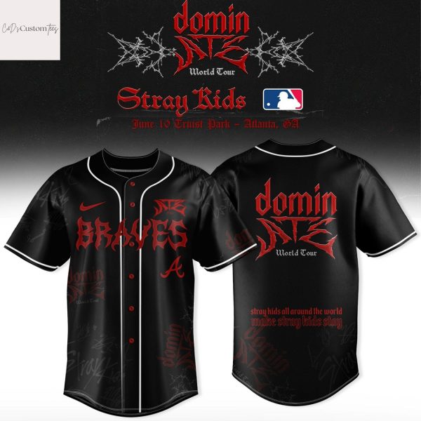 Atlanta Braves x Stray Kids Dominate World Tour 2025 Baseball Jersey
