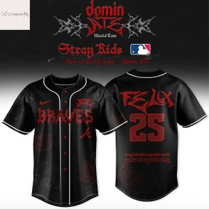 Atlanta Braves x Stray Kids Dominate World Tour 2025 Felix Baseball Jersey