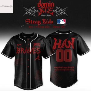Atlanta Braves x Stray Kids Dominate World Tour 2025 Han Baseball Jersey