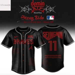 Atlanta Braves x Stray Kids Dominate World Tour 2025 Seungmin Baseball Jersey