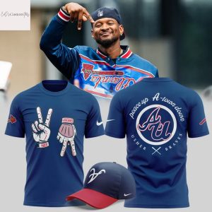 Atlanta Braves x Usher Peace Up A-Town Down 3D T-Shirt – Blue