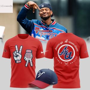 Atlanta Braves x Usher Peace Up A-Town Down 3D T-Shirt – Red