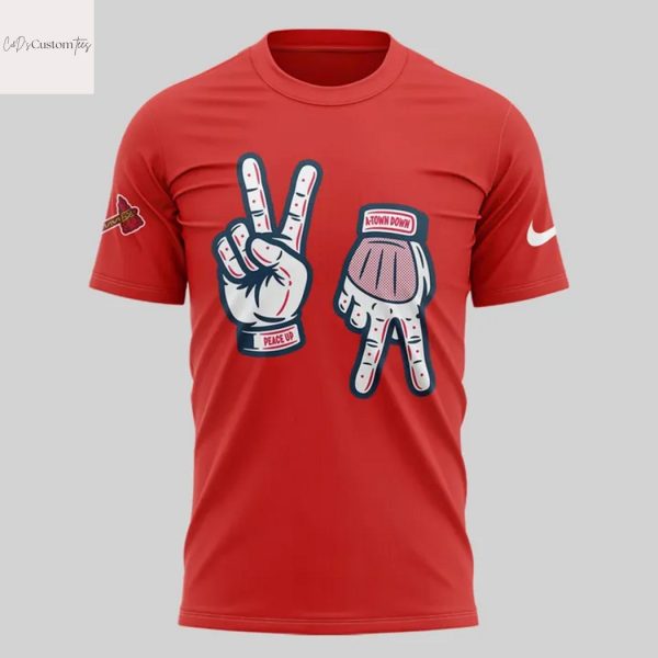 Atlanta Braves x Usher Peace Up A-Town Down 3D T-Shirt – Red