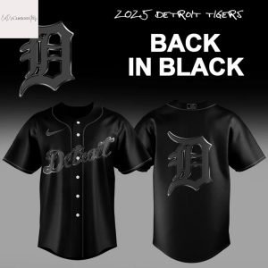 Detroit Tigers Back In Black Baseball Jersey