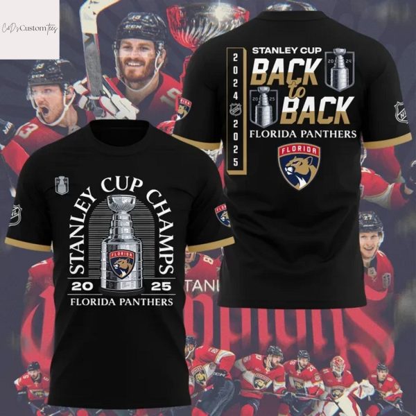Florida Panthers Stanley Cup Champs 2025 Back To Back 3D T-Shirt