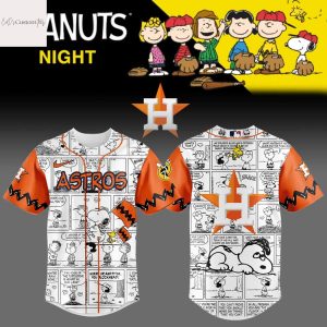 Houston Astros 75th Anniversary Of Peanuts Baseball Design Jersey