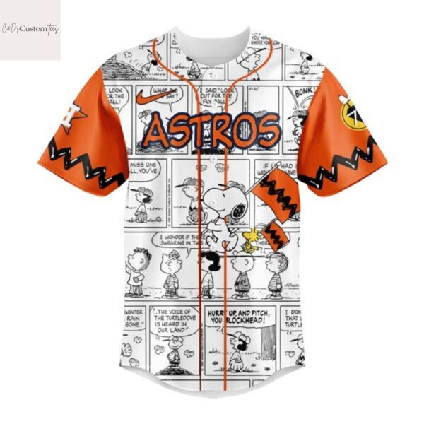 Houston Astros 75th Anniversary Of Peanuts Baseball Design Jersey
