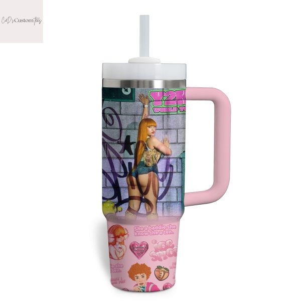 Ice Spice – She A Baddie She Know She A Ten Tumbler With Handle And Straw