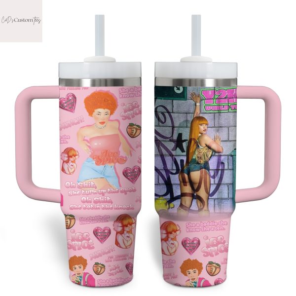 Ice Spice – She A Baddie She Know She A Ten Tumbler With Handle And Straw