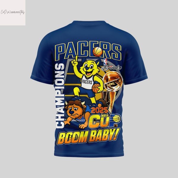 Indiana Pacers Boom Baby 2025 Champions 3D T-Shirt