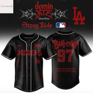 Los Angeles Dodgers x Stray Kids Dominate World Tour 2025 Bang Chan Baseball Jersey