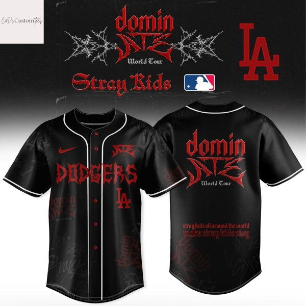 Los Angeles Dodgers x Stray Kids Dominate World Tour 2025 Baseball Jersey