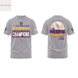 LSU Tigers Baseball 2025 NCAA Baseball Men College World Series Champions 3D T-Shirt