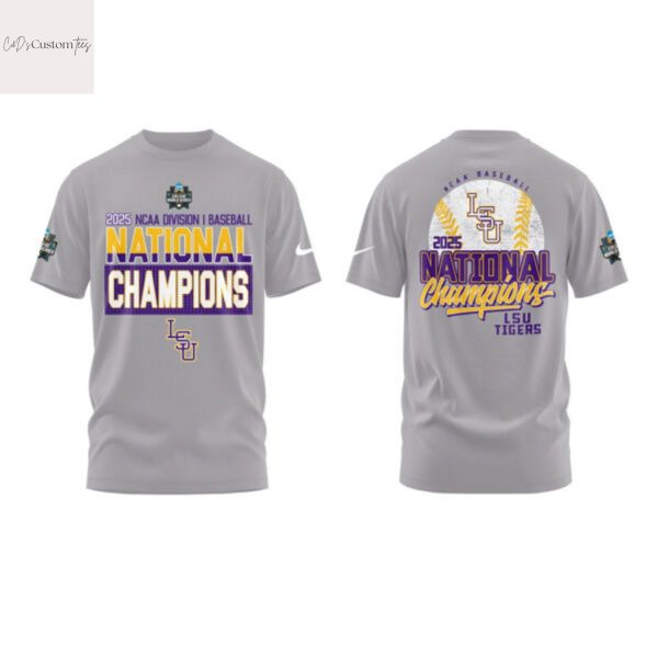 LSU Tigers Baseball 2025 NCAA Baseball Men College World Series Champions 3D T-Shirt