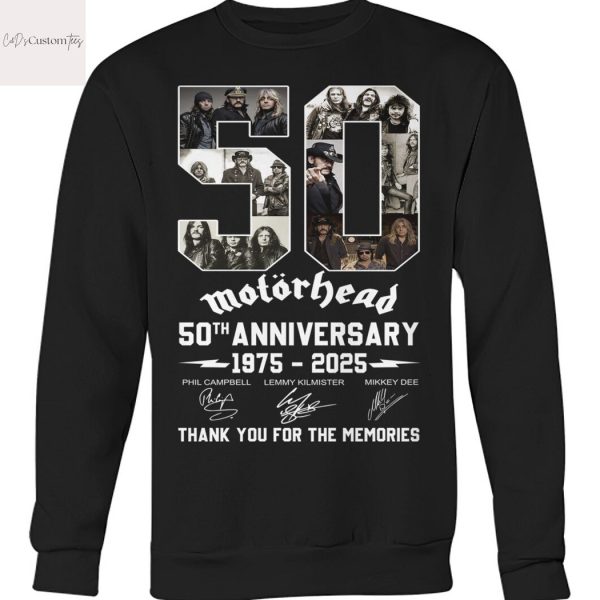 Motohead 50th Anniversary 1975-2025 Signature Thank You For The Memories Unisex T-Shirt