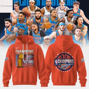 National Basketball Association 2025 Champions OKlahoma City Thunder Hoodie – Orange