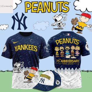 New York Yankees 75th Anniversary Peanuts 1950-2025 3D T-Shirt