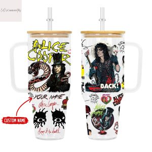 Personalized Alice Cooper Love It To Death Tumbler With Handle And Straw