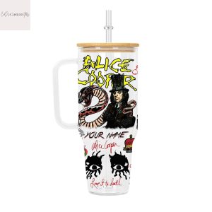 Personalized Alice Cooper Love It To Death Tumbler With Handle And Straw