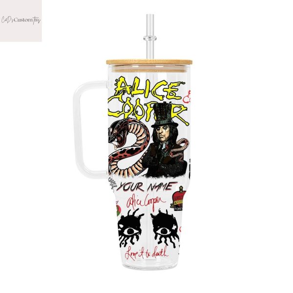 Personalized Alice Cooper Love It To Death Tumbler With Handle And Straw