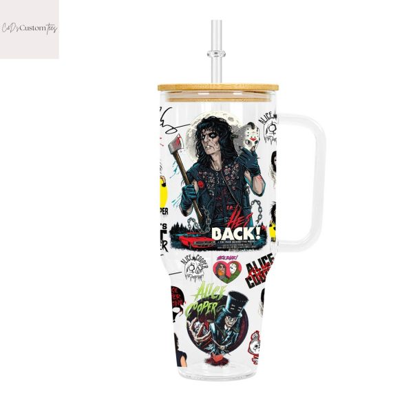 Personalized Alice Cooper Love It To Death Tumbler With Handle And Straw