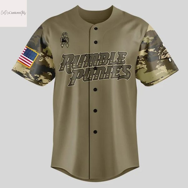 Personalized Binghamton Rumble Ponies Military Appreciation Night 2025 Baseball Design Jersey