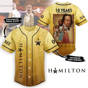 Personalized Hamilton 10 Years Anniversary Signature Baseball Jersey